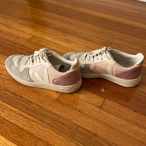Suede Lavender and Pink Veja Leather Sneakers!